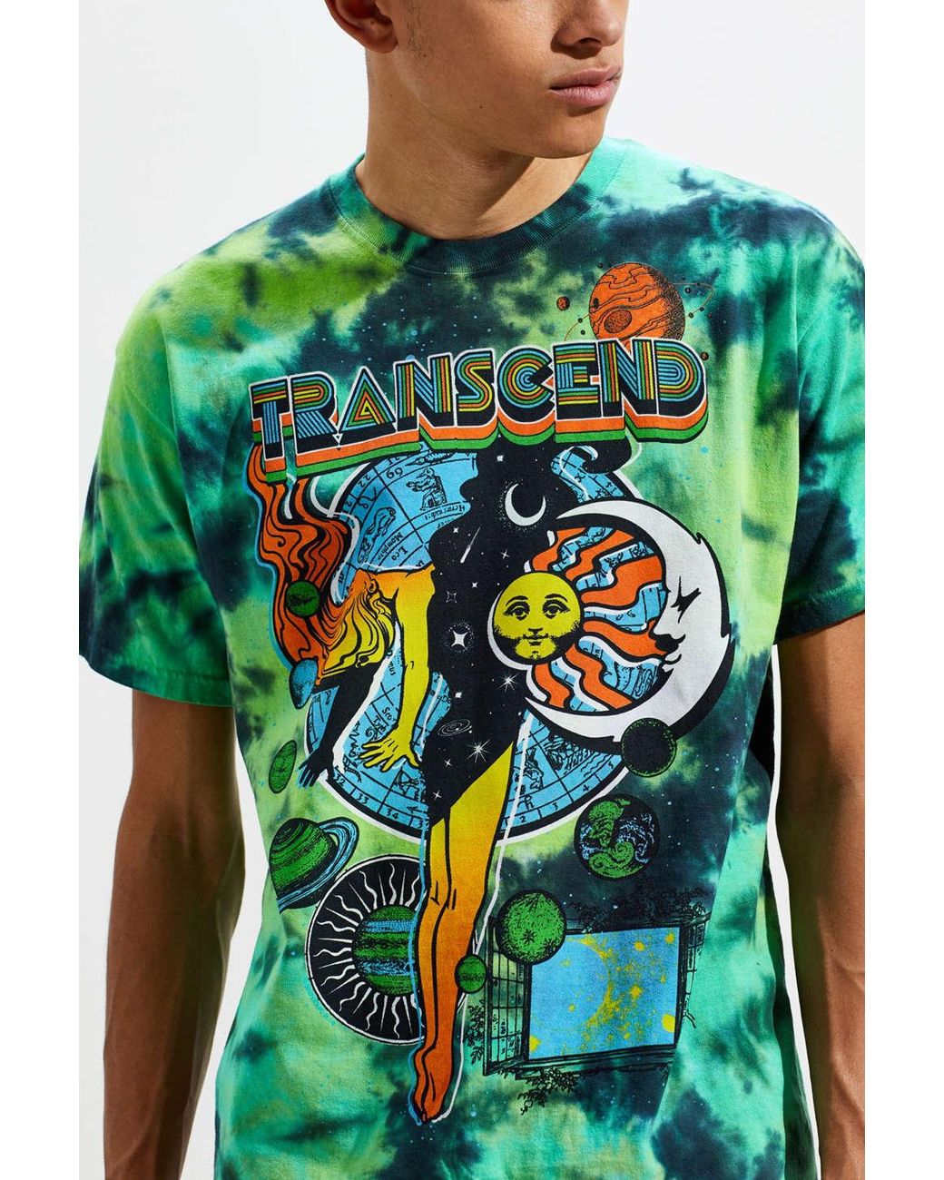 Urban Outfitters Transcend Mystic Tie-dye Tee in Green for Men | Lyst