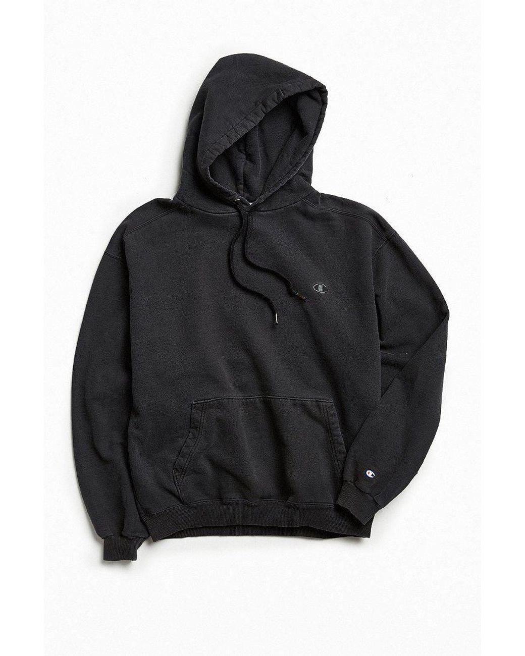 Champion hoodie black logo sales