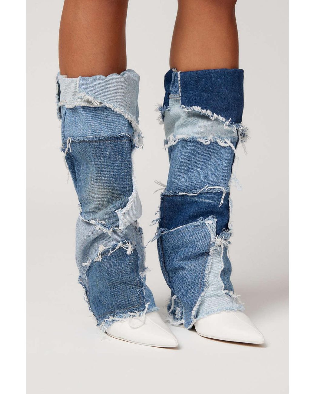 Urban Renewal Remade Patchwork Denim Leg Warmer in Blue Lyst