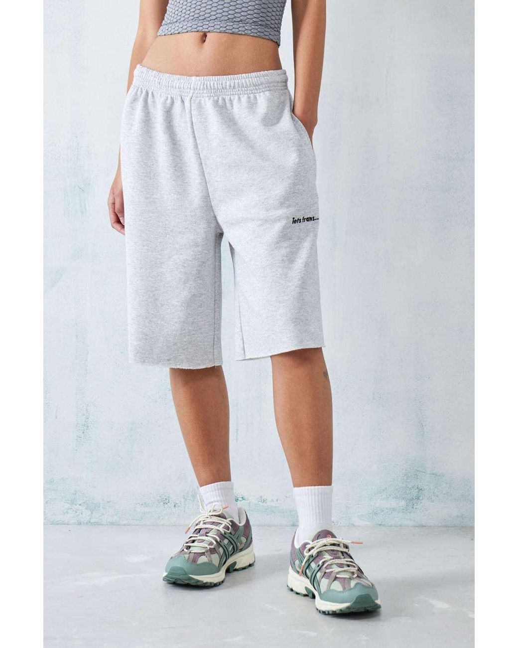 iets frans... Longline Jogger Short Pant In Grey At Urban Outfitters in  White | Lyst