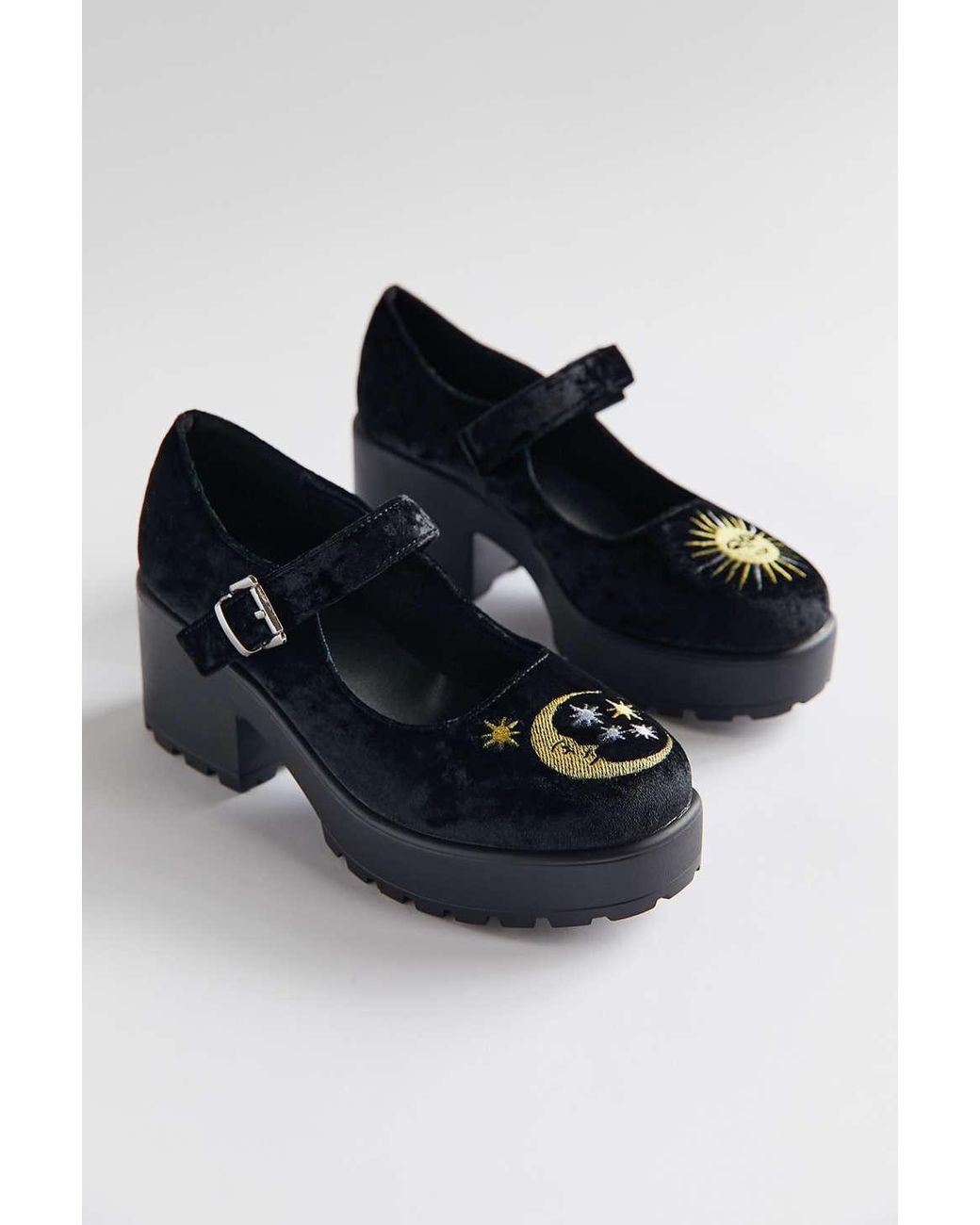 Koi Footwear Della Velvet Platform Mary Jane in Blue Lyst
