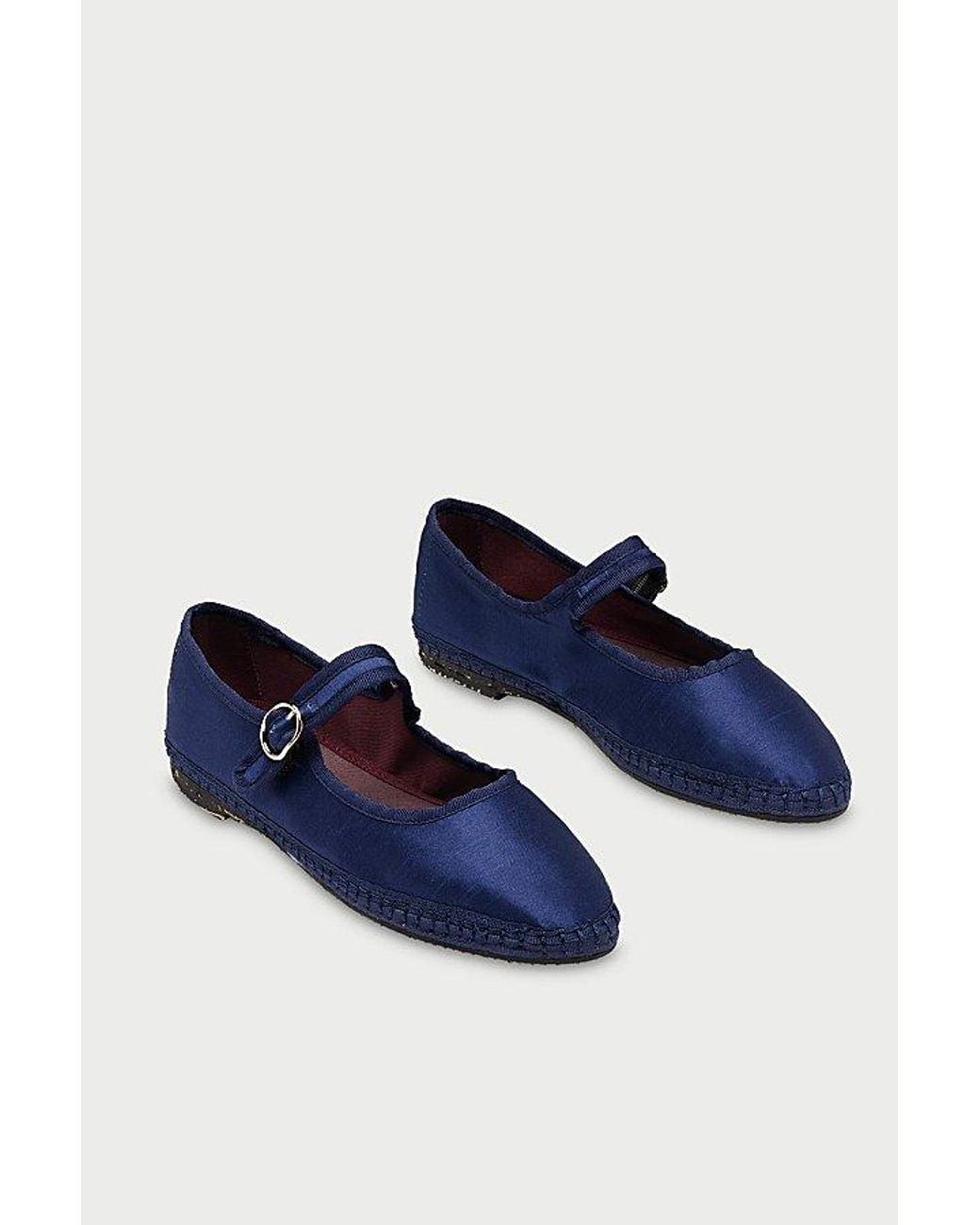 Flabelus Blue Silk Mary Jane Flat