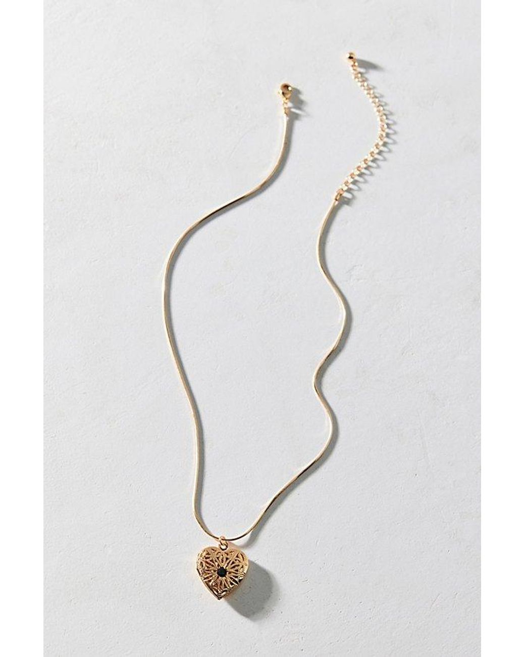 Urban Outfitters White Celeste Heart Locket Pendant Necklace