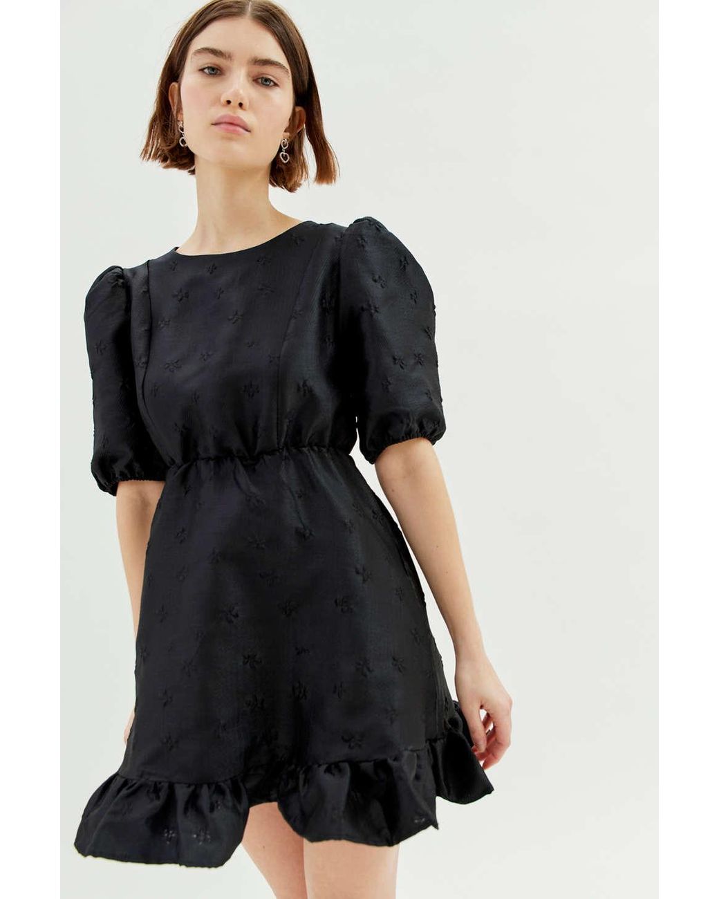 Sister Jane Poppy Heart-cutout Mini Dress in Black