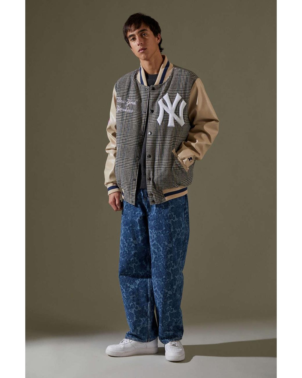 Starter uo exclusive patch varsity jacket sale