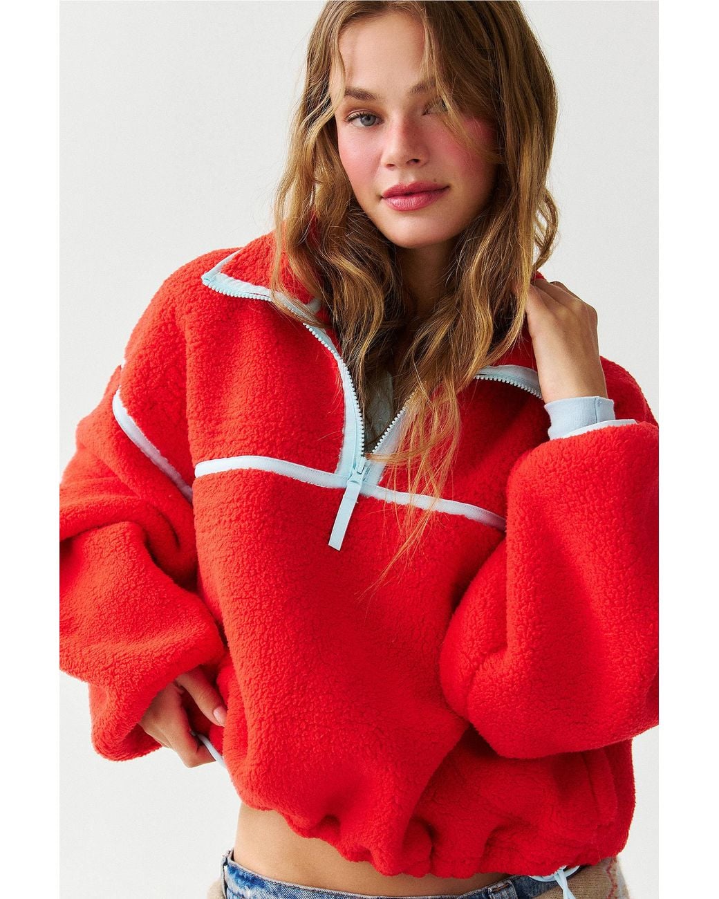 Out From Under Red Sherpa Pullover Fleece