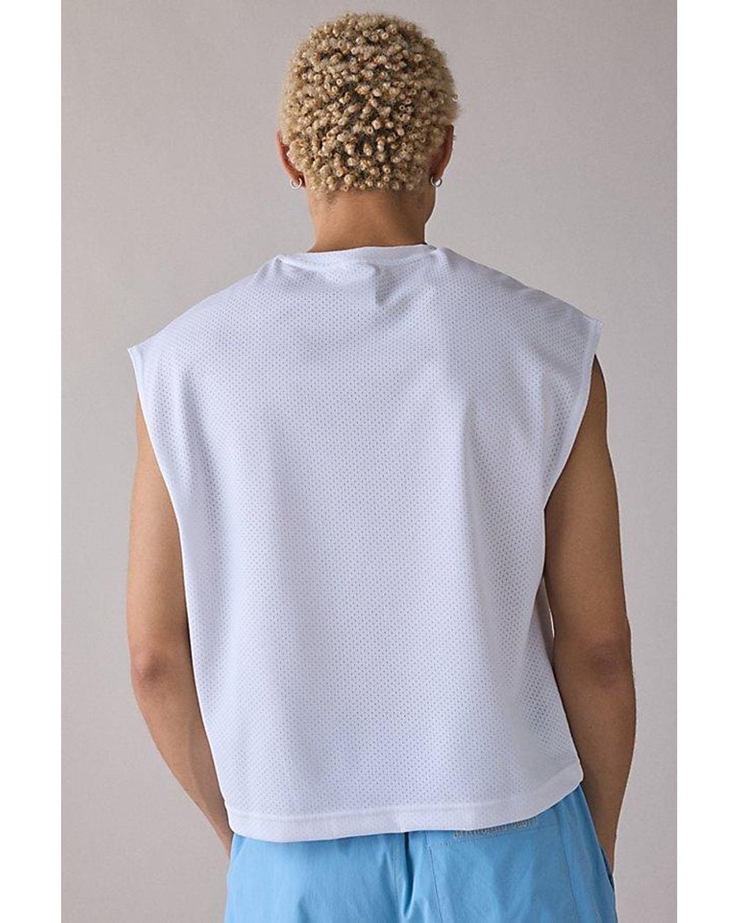 Nike White Cropped Mesh Tank Top for men