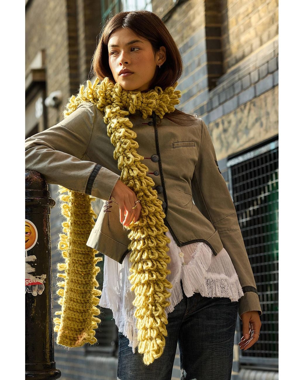 Urban Outfitters Green Uo Margot Loop Slim Scarf
