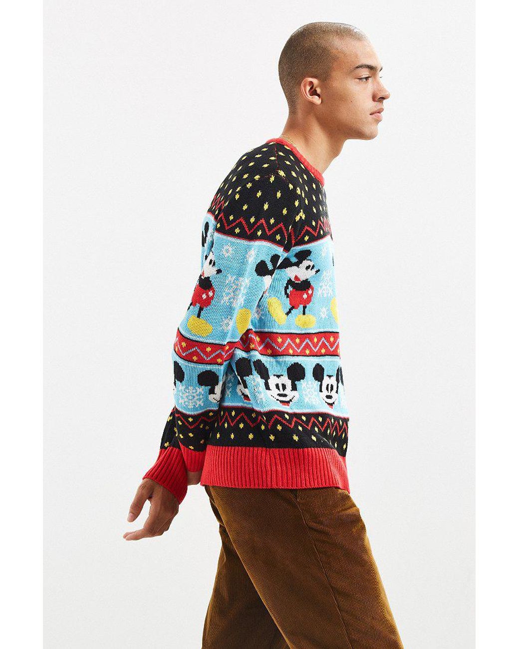 Urban Outfitters Mickey Mouse Fair Isle Sweater in Blue for Men Lyst