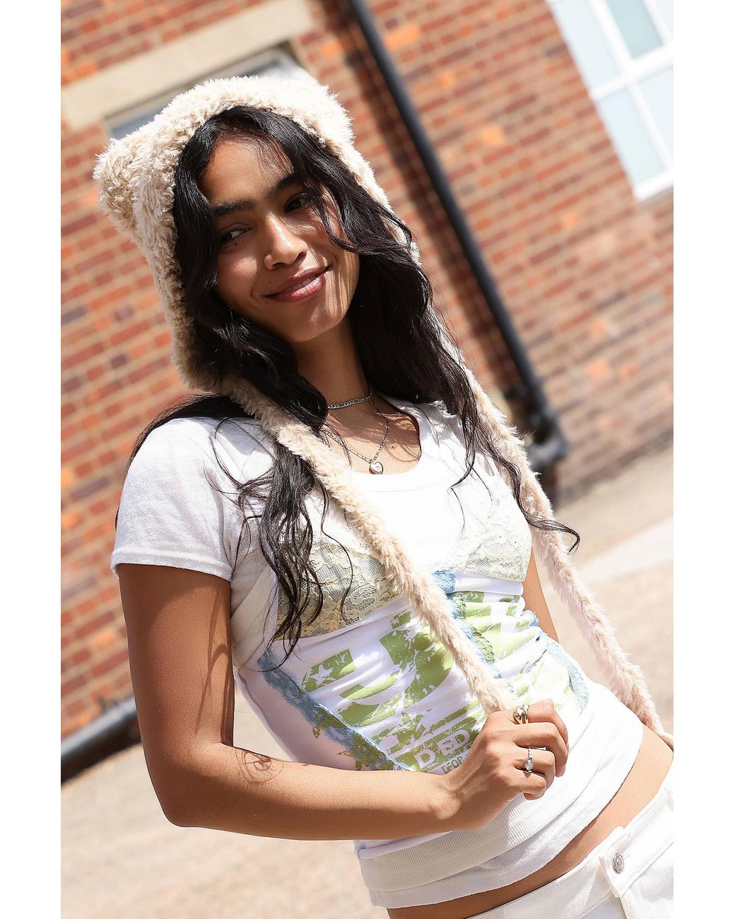 Urban Outfitters Brown Uo Teddy Bonnet
