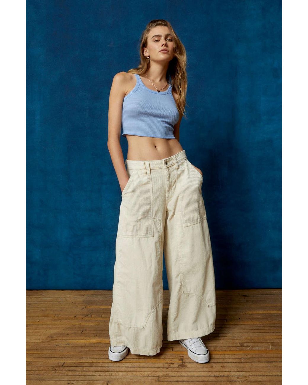BDG Sienne Corduroy Extreme Wide-leg Pant In Ivory,at Urban