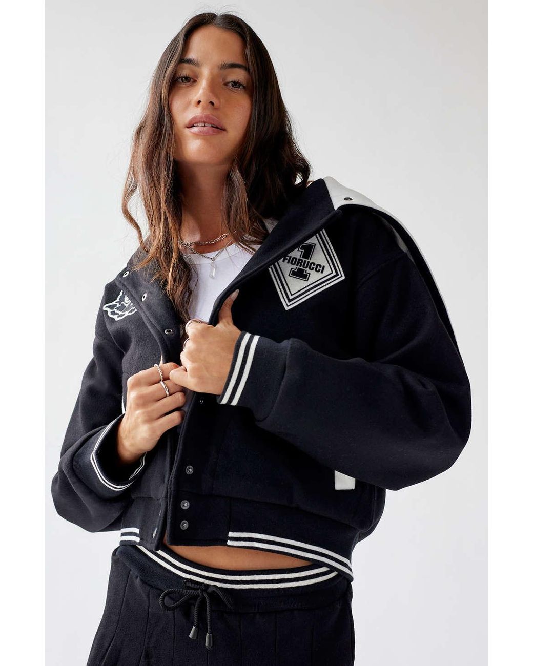 Fiorucci Marching Band Varsity Jacket in Black