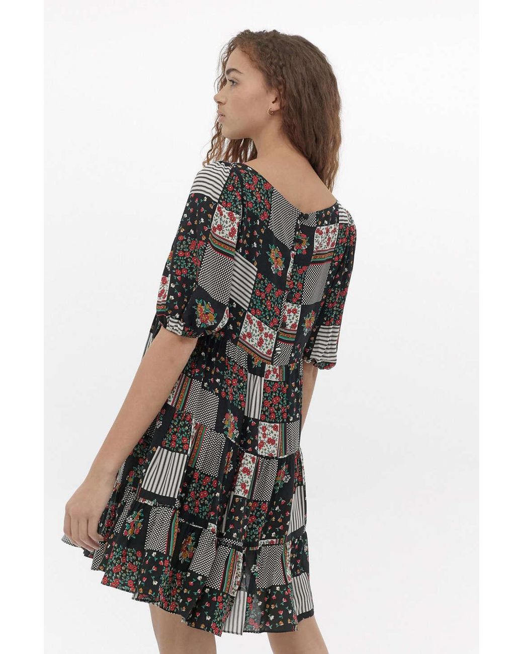 patchwork babydoll dress