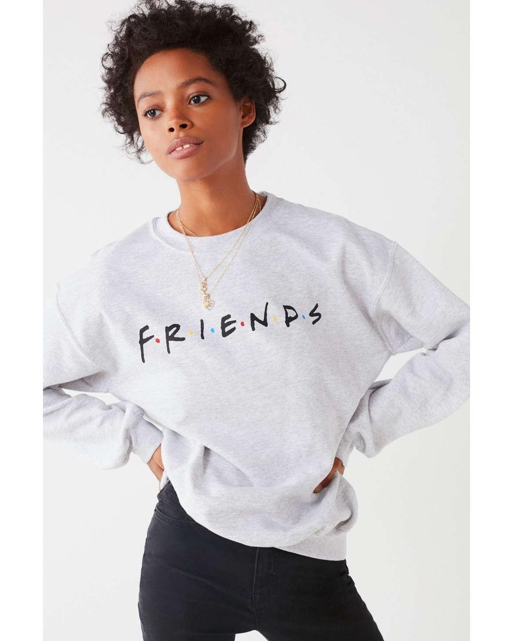 Urban Outfitters Friends Logo Crew Neck Sweatshirt in Gray | Lyst