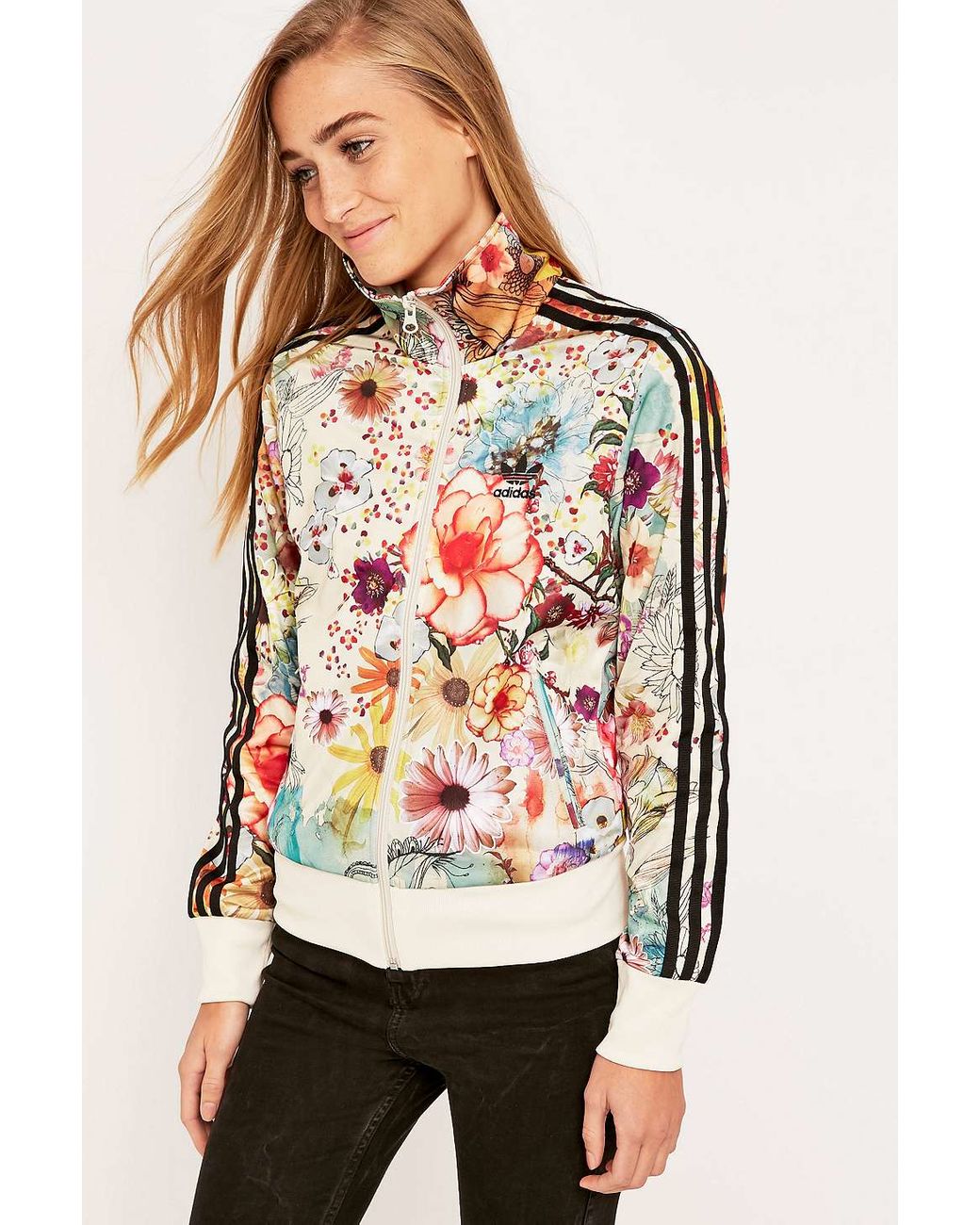 Adidas firebird top floral jacket