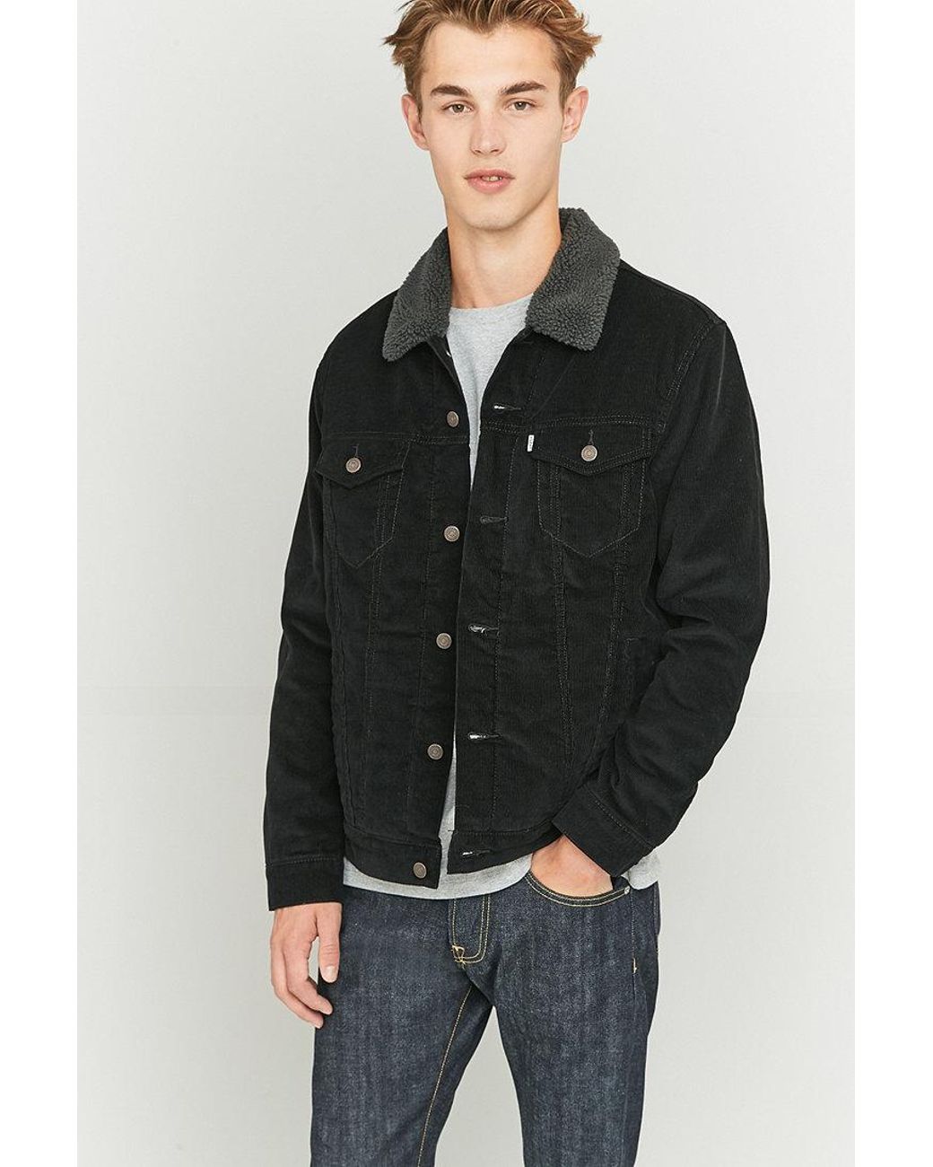 Levi's black corduroy sherpa trucker jacket new arrivals