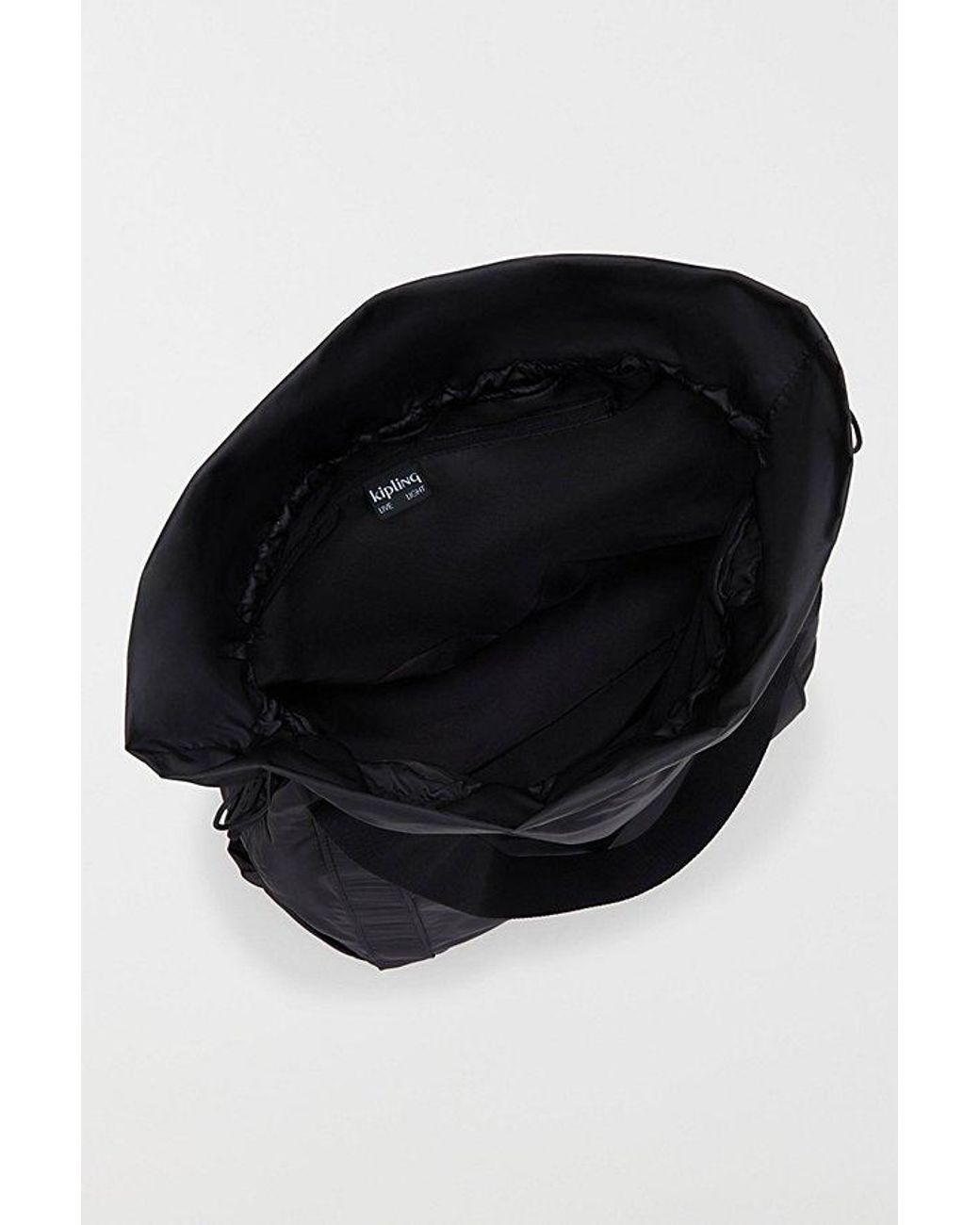 Kipling Black Elmar Nylon Cinched Tote Bag