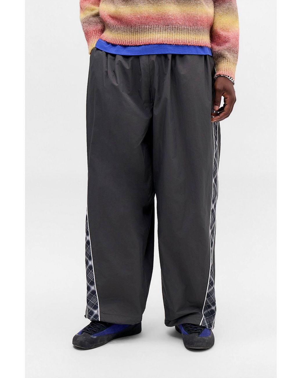 iets frans Blue Terry Check Track Pants for men