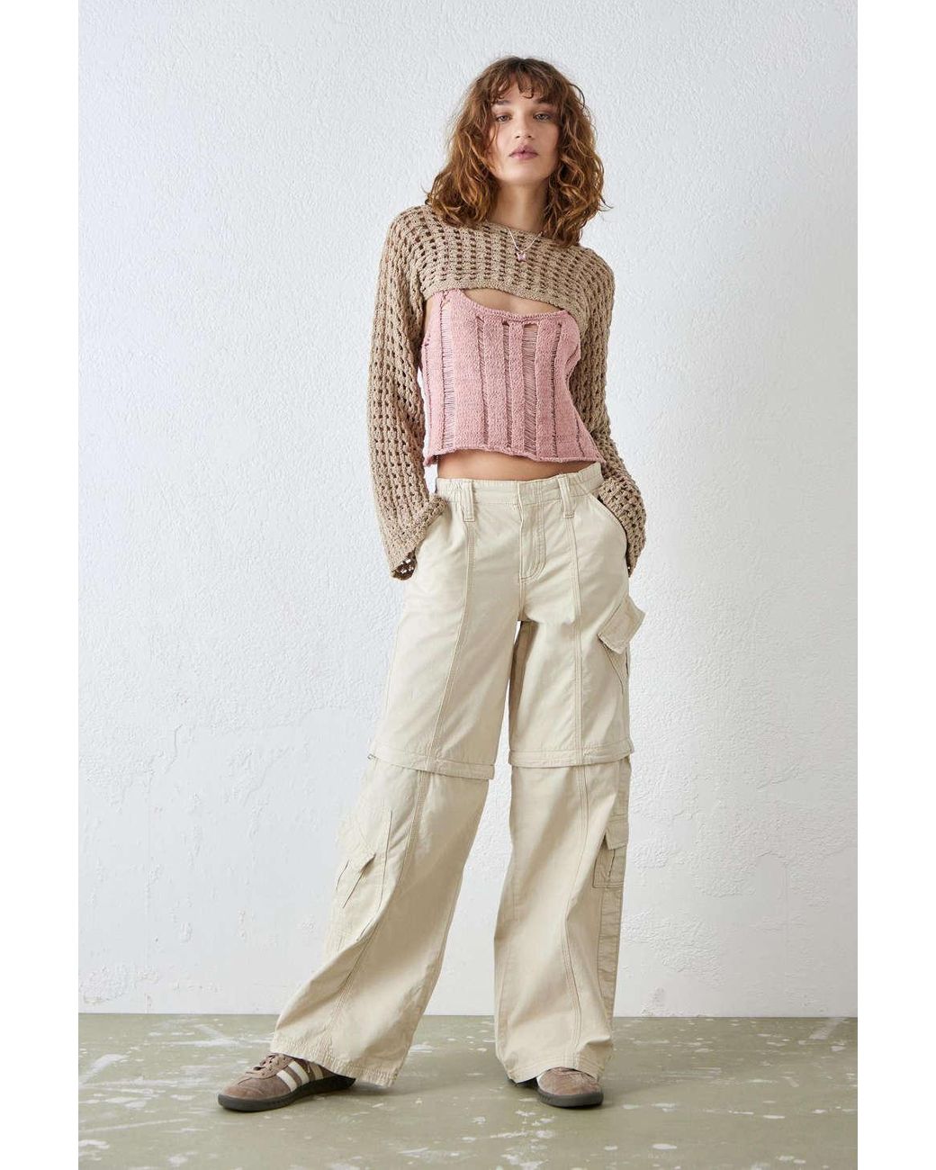 BDG Ecru Zipoff Y2k Cargo Pant in Natural Lyst