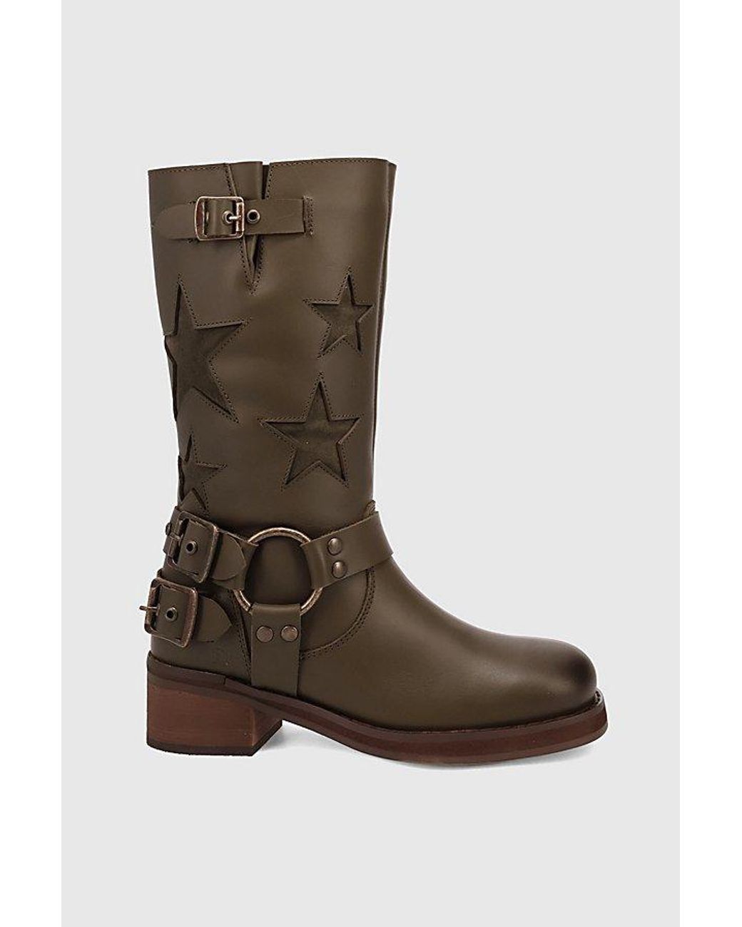 Dingo Brown Blacklist Star Leather Boot