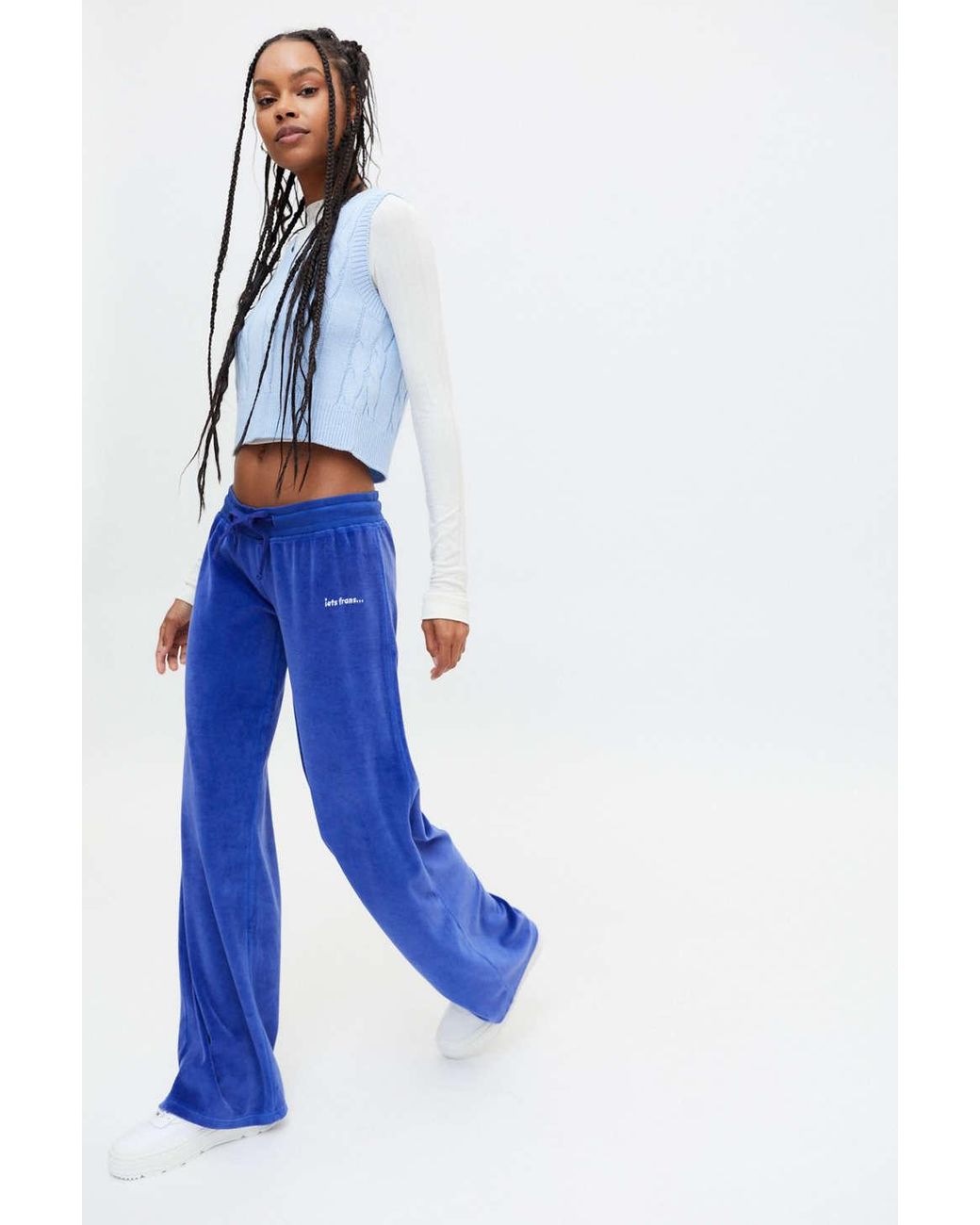 iets frans... Velour Low Rise Track Pant in Blue | Lyst Canada