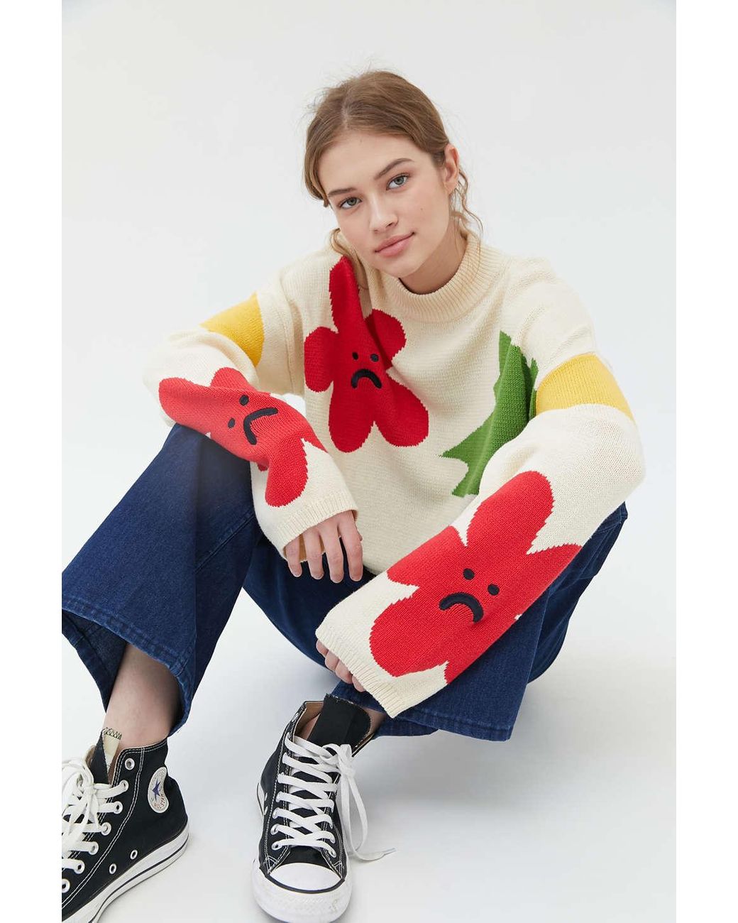 Lazy Oaf Flower Bed Mock Neck Sweater 