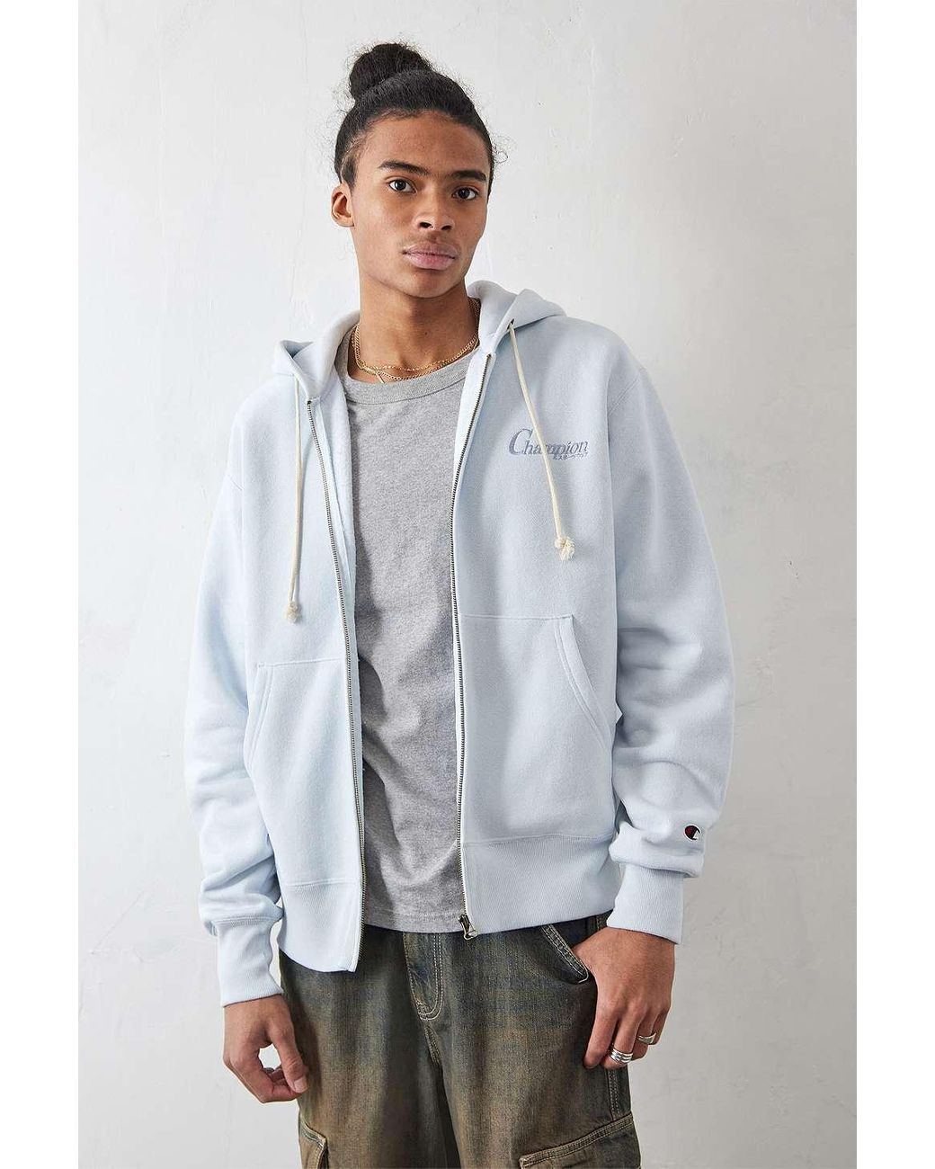 Champion uo exclusive sales small script blueberry hoodie