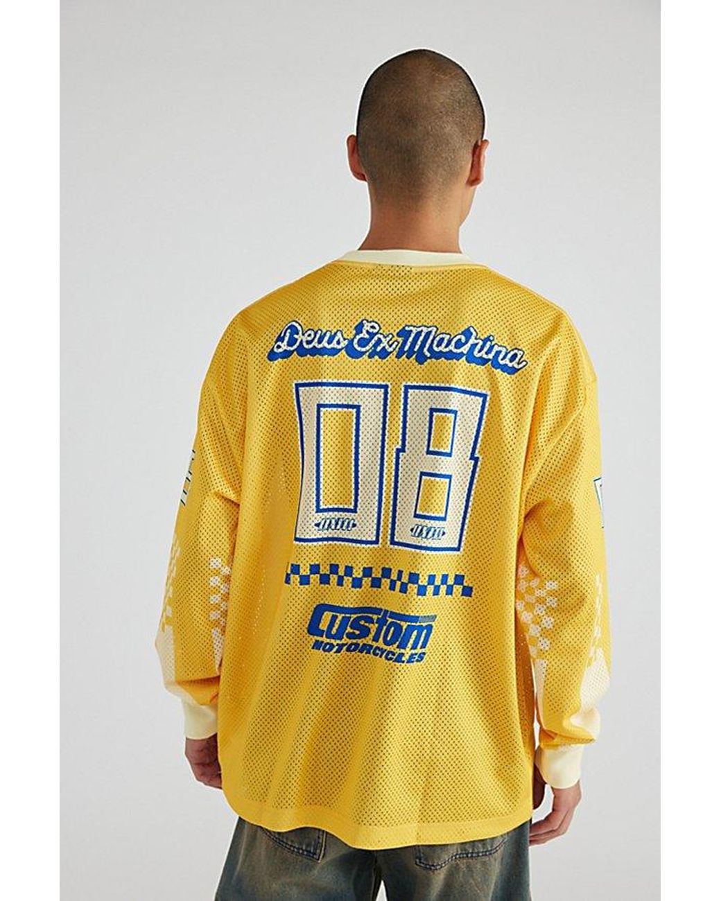 Deus Ex Machina Threepeat Moto Jersey Top in Blue for Men | Lyst