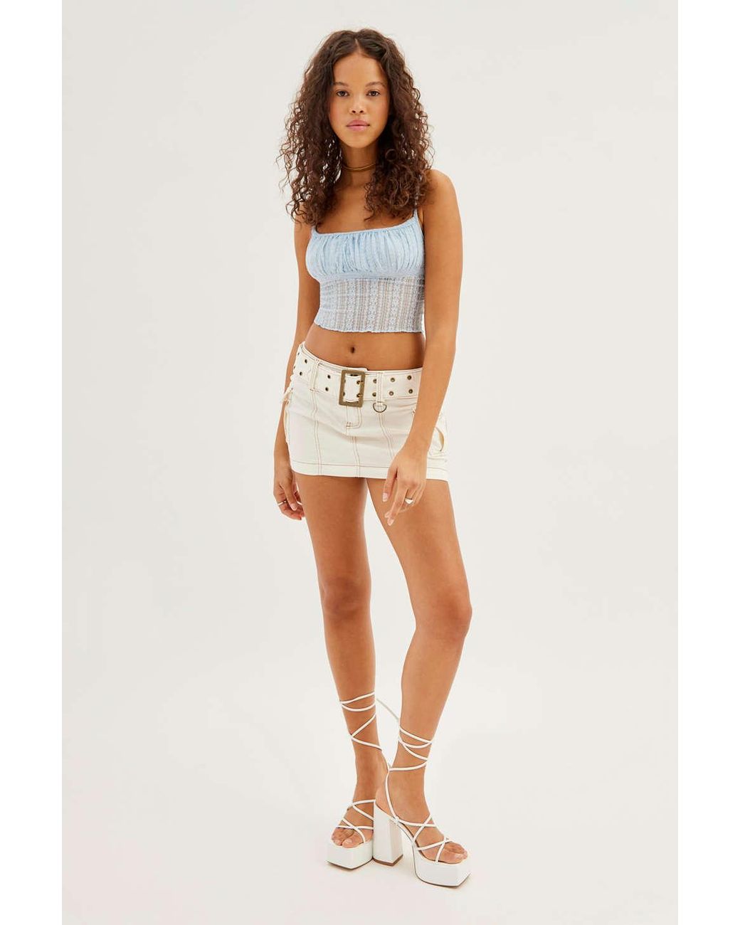 Urban Outfitters Chelsea Semi-Sheer Lace & Mesh Cami - ShopStyle