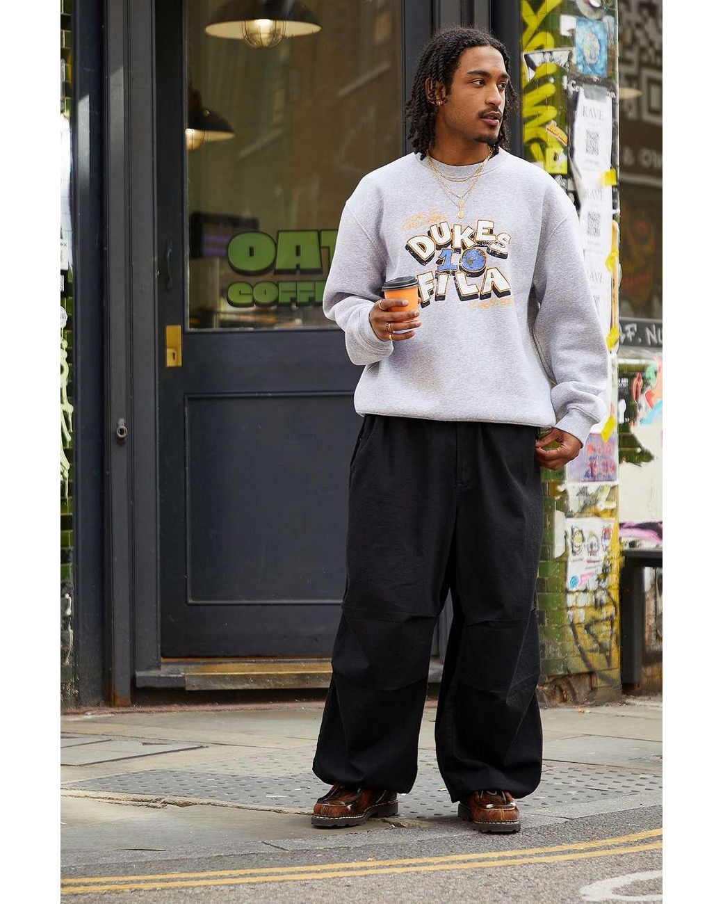 Fila X Dukes Cupboard Uo Exclusive Grey Daniel Sweatshirt in Grey for Men Lyst UK