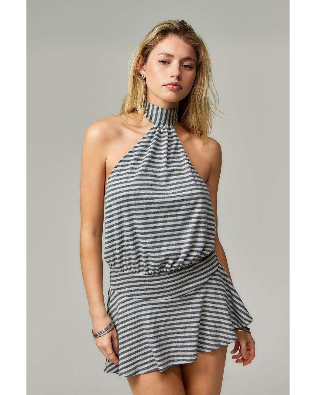 jaded london enya backless dress in Grey Bridesmaid Dresses Online Halter Maxi Dress | Size:2XLarge