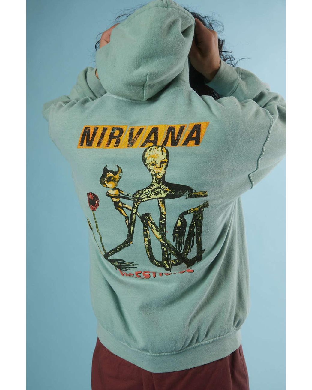 Urban Outfitters Nirvana Hoodie Sweatshirt in Green for Men | Lyst