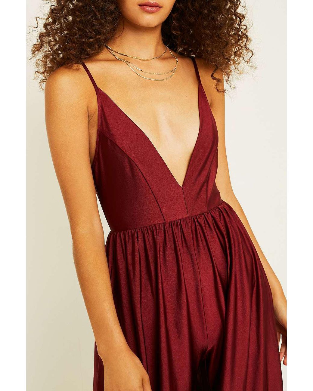 Gia plunging cheap shimmer jumpsuit