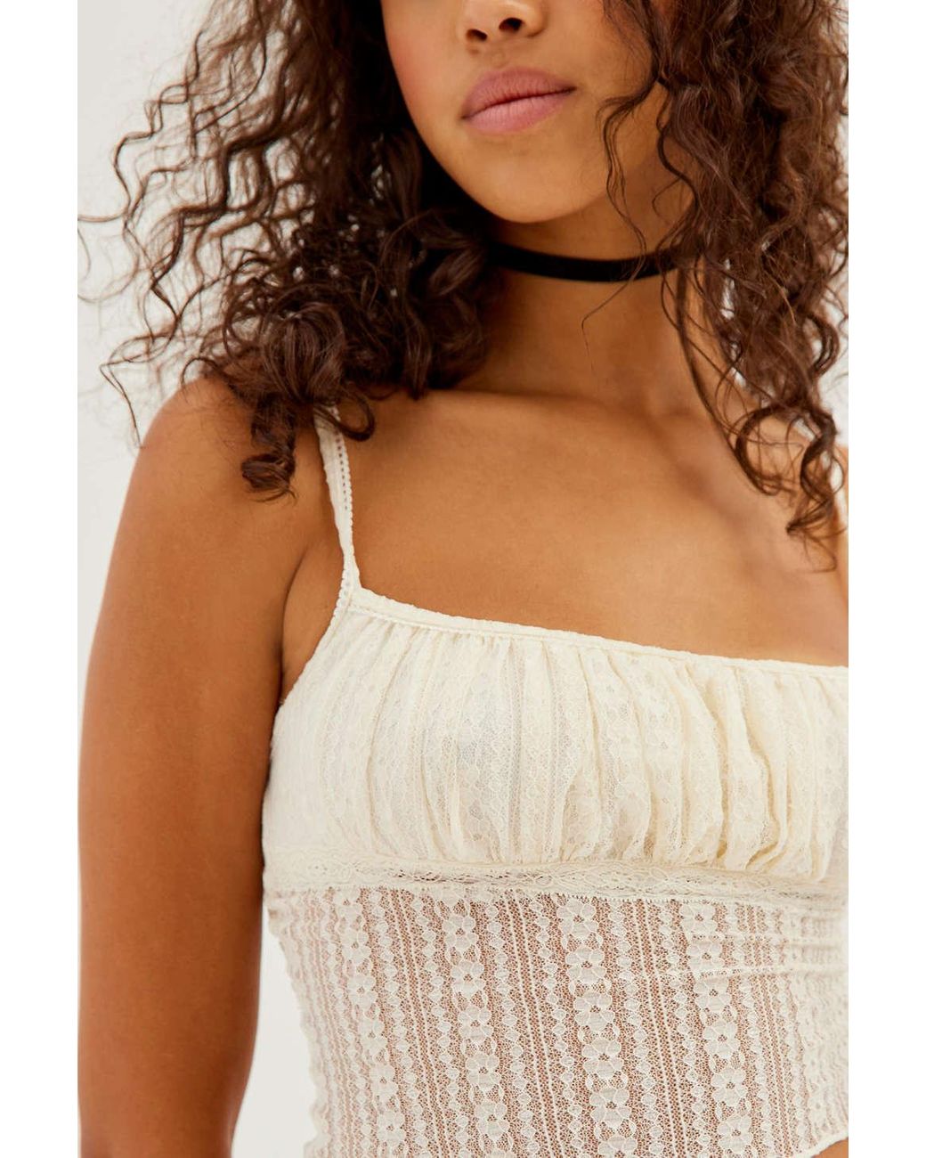 Urban Outfitters Chelsea Semi-Sheer Lace & Mesh Cami - ShopStyle