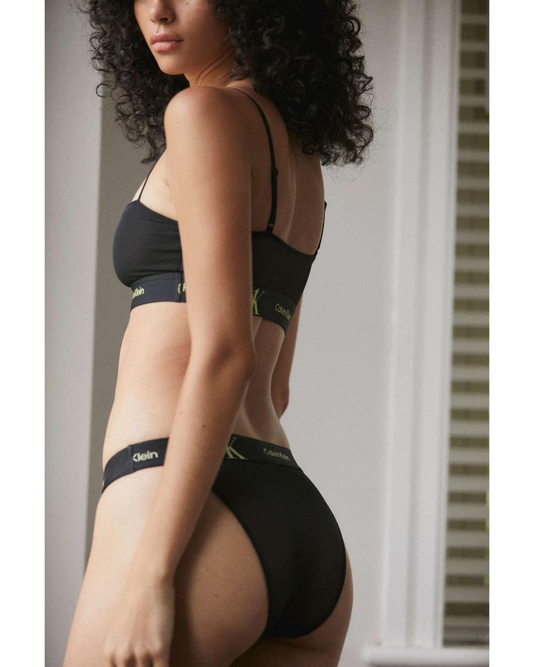 Calvin Klein Ck One High Leg Tanga in Brown Lyst