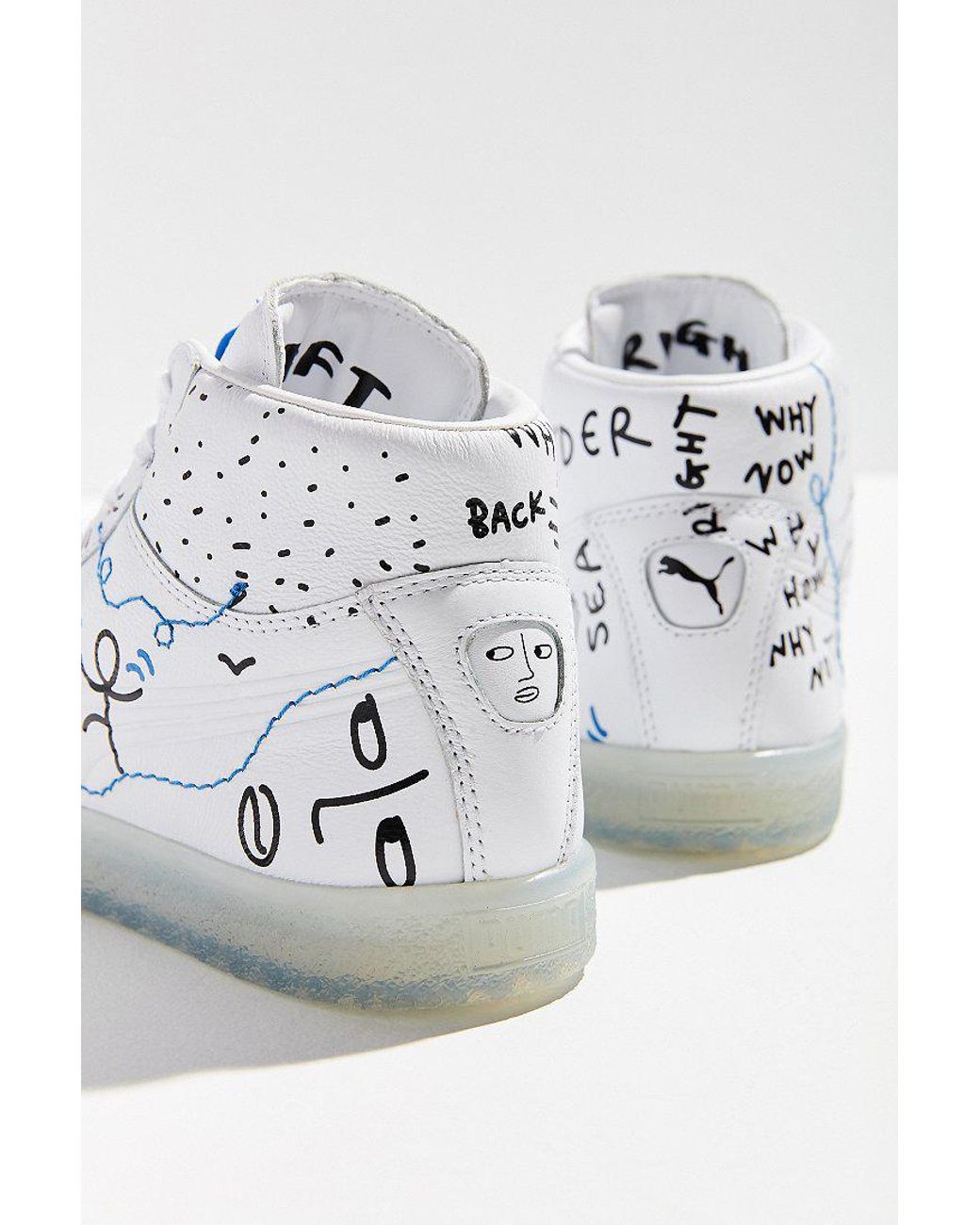 PUMA Puma X Shantell Martin Clyde Mid Top Sneaker in White | Lyst