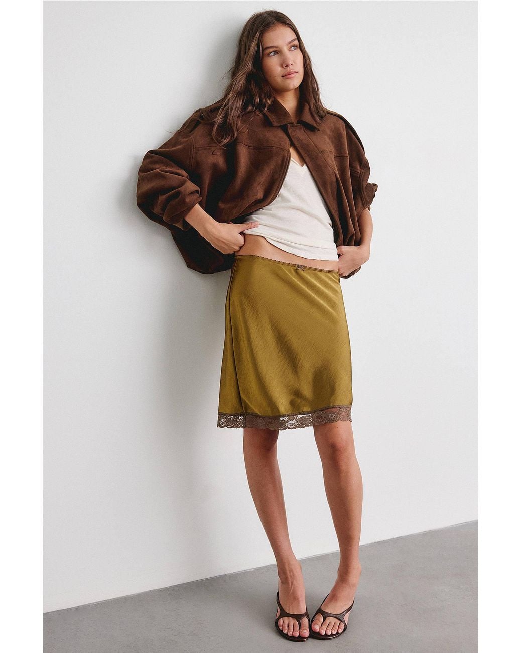 Kimchi Blue Metallic Candace Knee Length Skirt