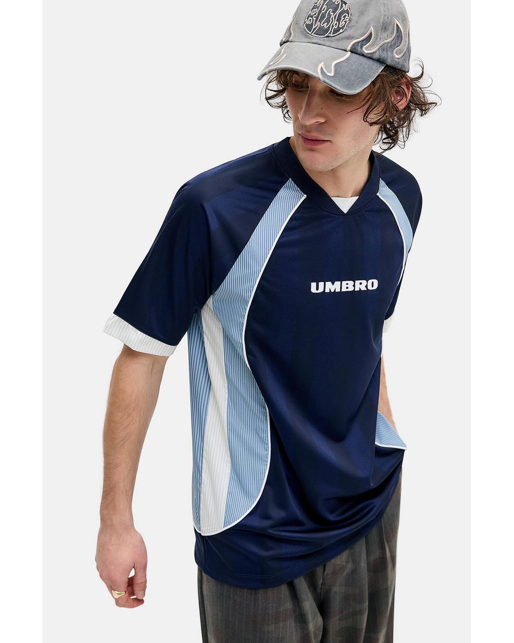 Umbro Baritone Blue Panel Football Shirt for men
