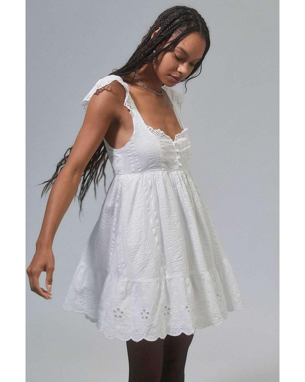 white lace maxi dress casual Good Life Lace Maxi Dress in White main image 0