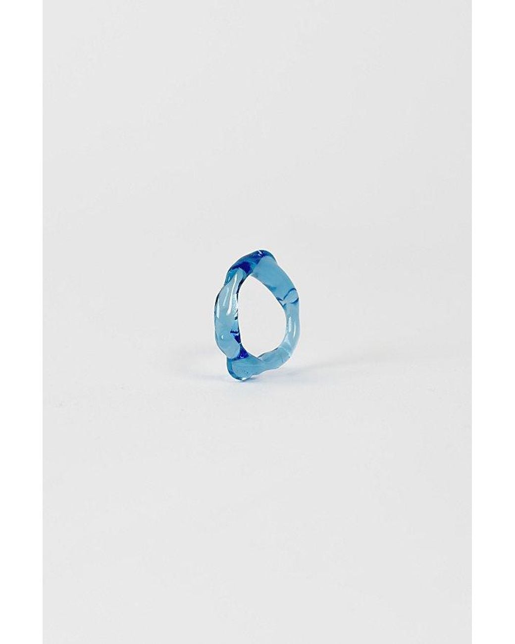rain and rivers Brown Handmade Simple Stackable Glass Ring Pair