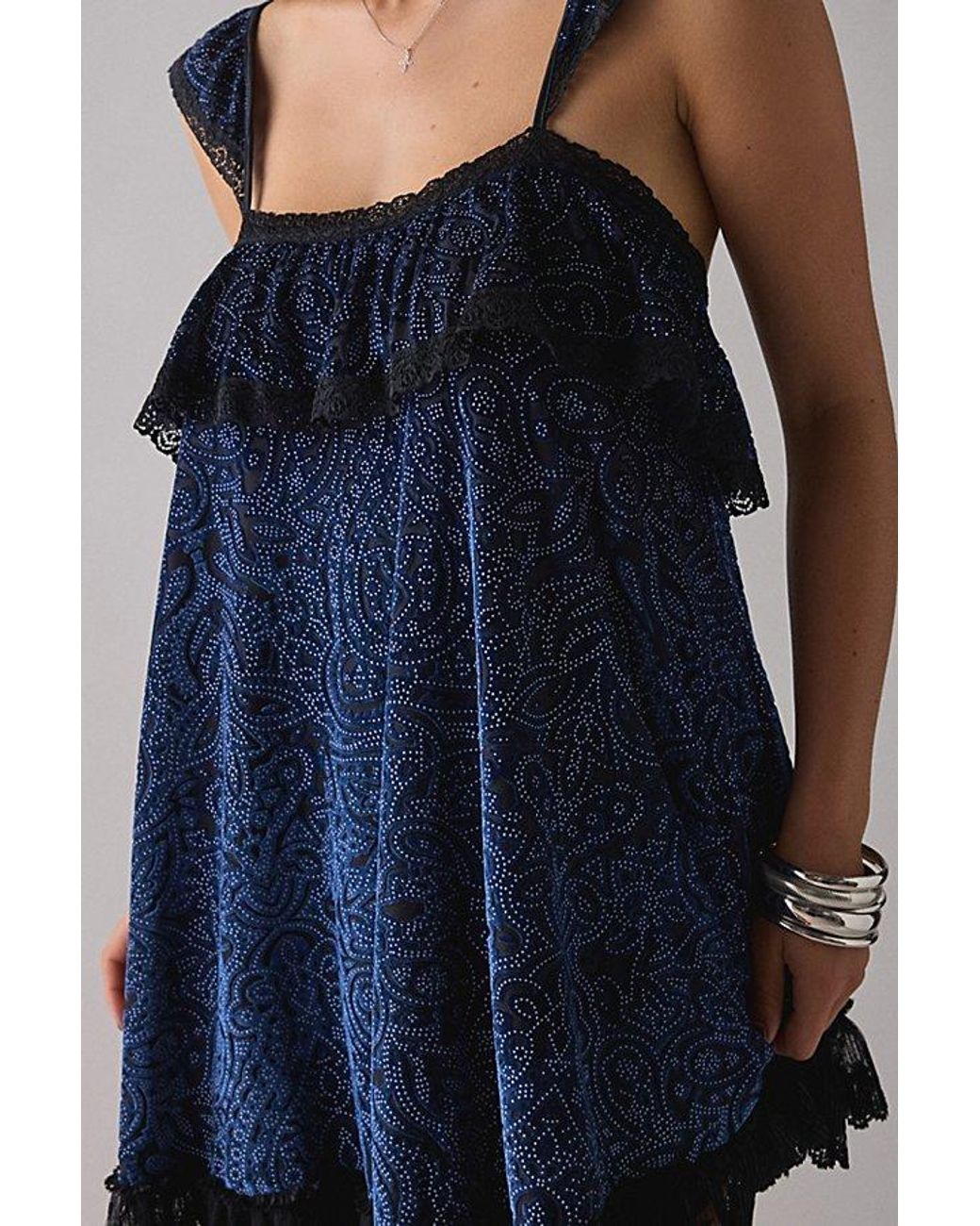 grace kelly light blue dress Blue Paisley Print Ruffle Trim Maxi Skirt | Purple Door main image 0