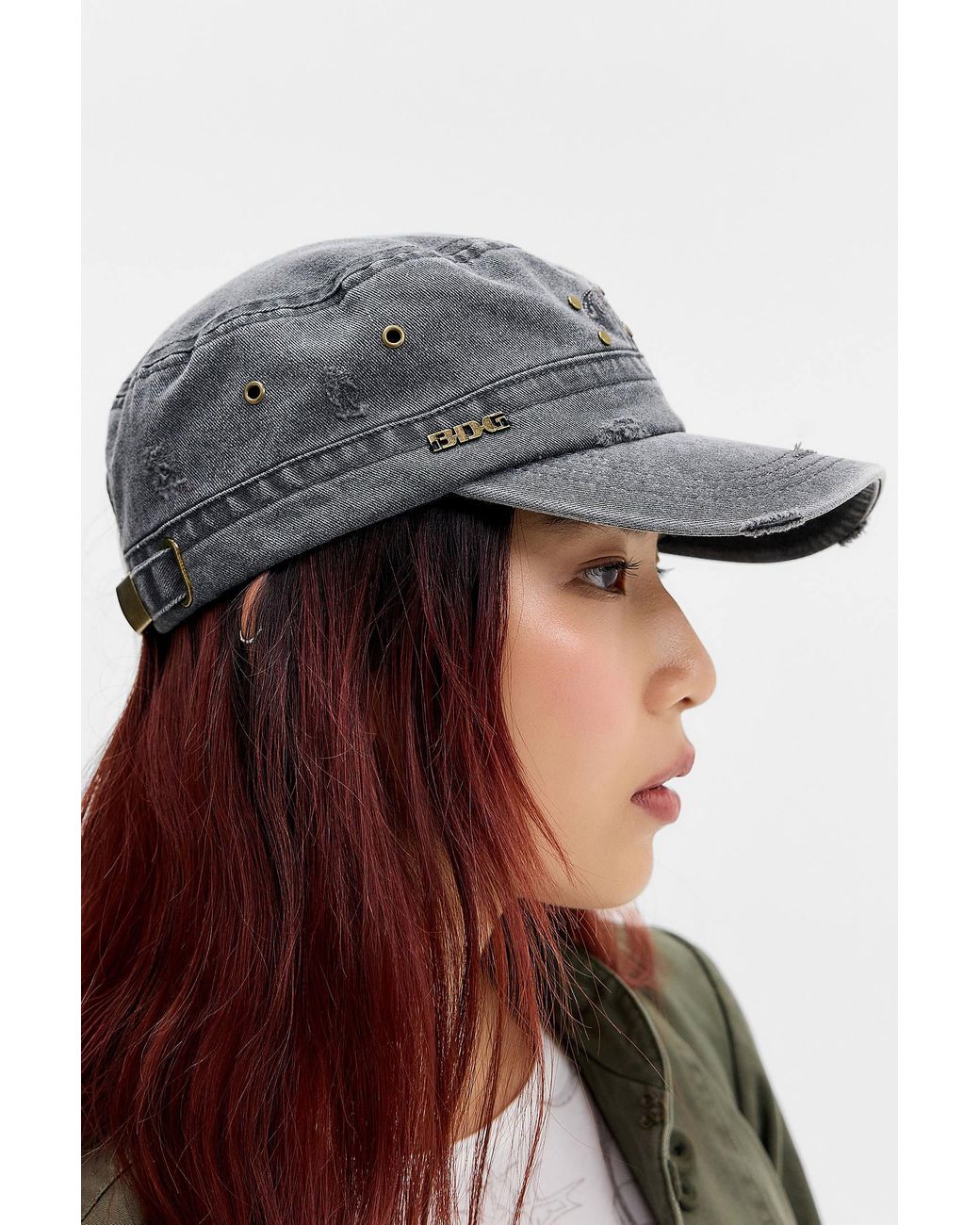 BDG Gray Studded Utility Train Cap