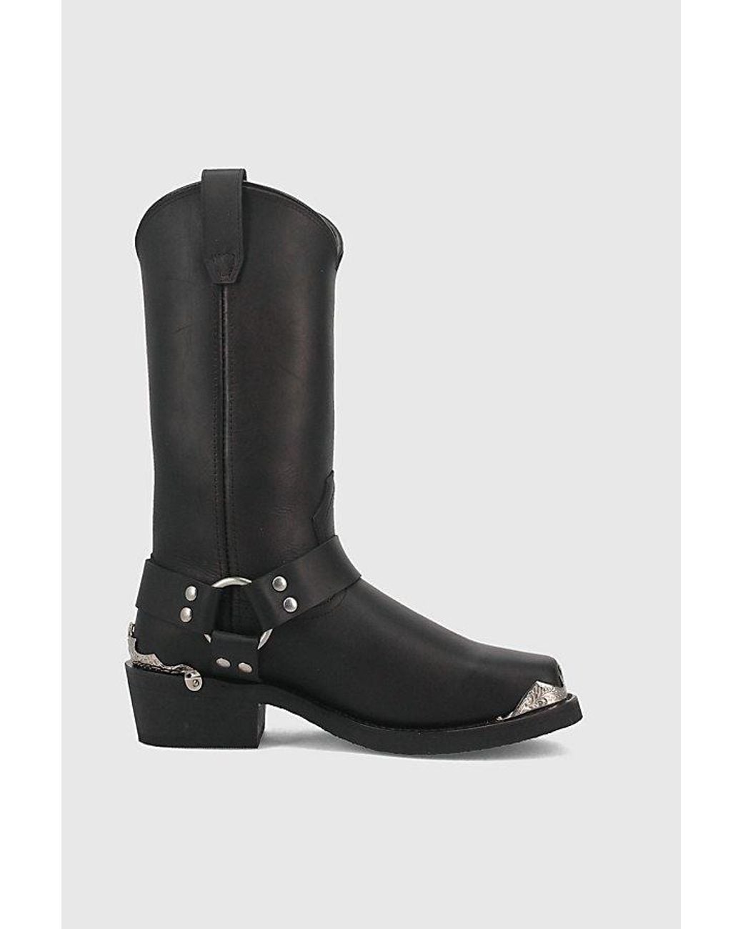 Dingo Black Chopper Leather Harness Boot for men