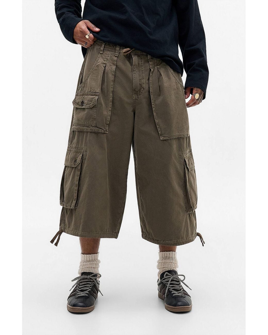 BDG Black Diego Crop Cargo Trousers for men