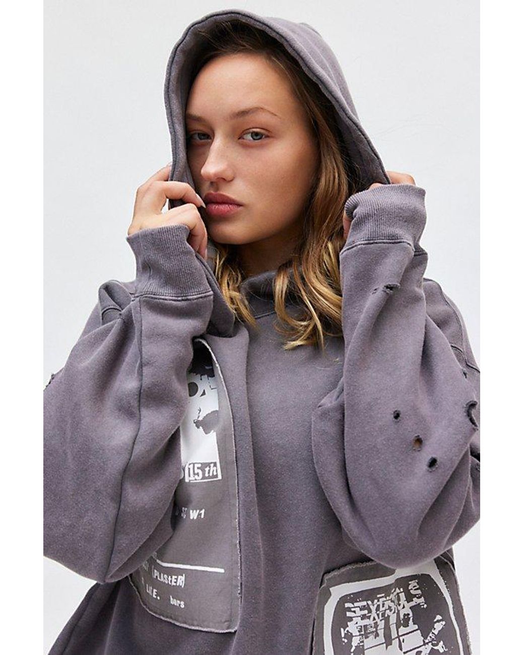 Urban Outfitters Sex Pistols Patched Graphic Hoodie Sweatshirt in