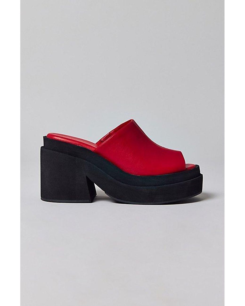Urban Outfitters Red Uo Pippa Platform Mules