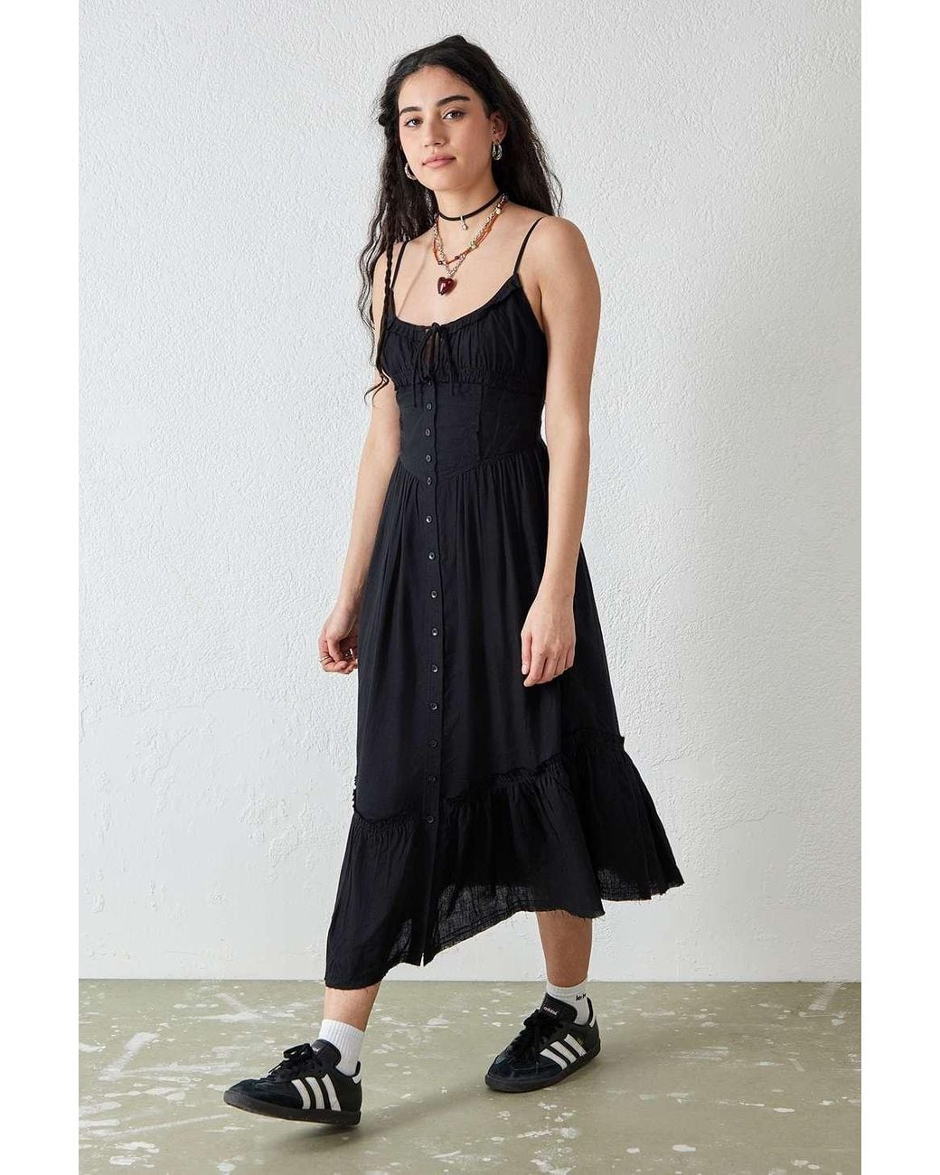 Urban Outfitters Uo Mila Button-down Midi Dress in White | Lyst UK