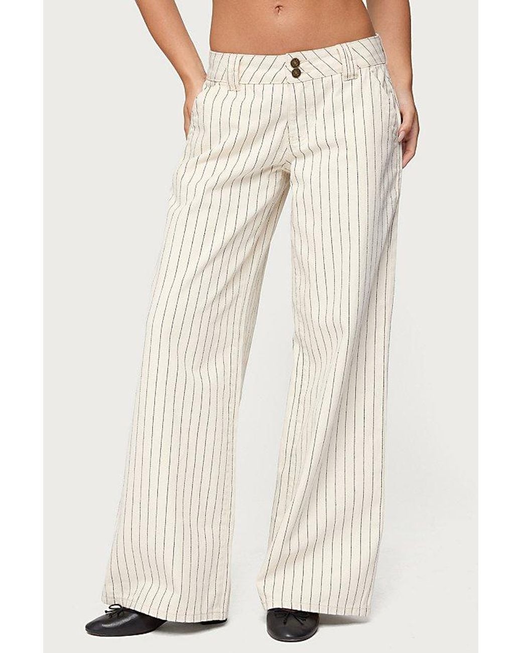 Edikted Black Cory Striped Low Rise Jean