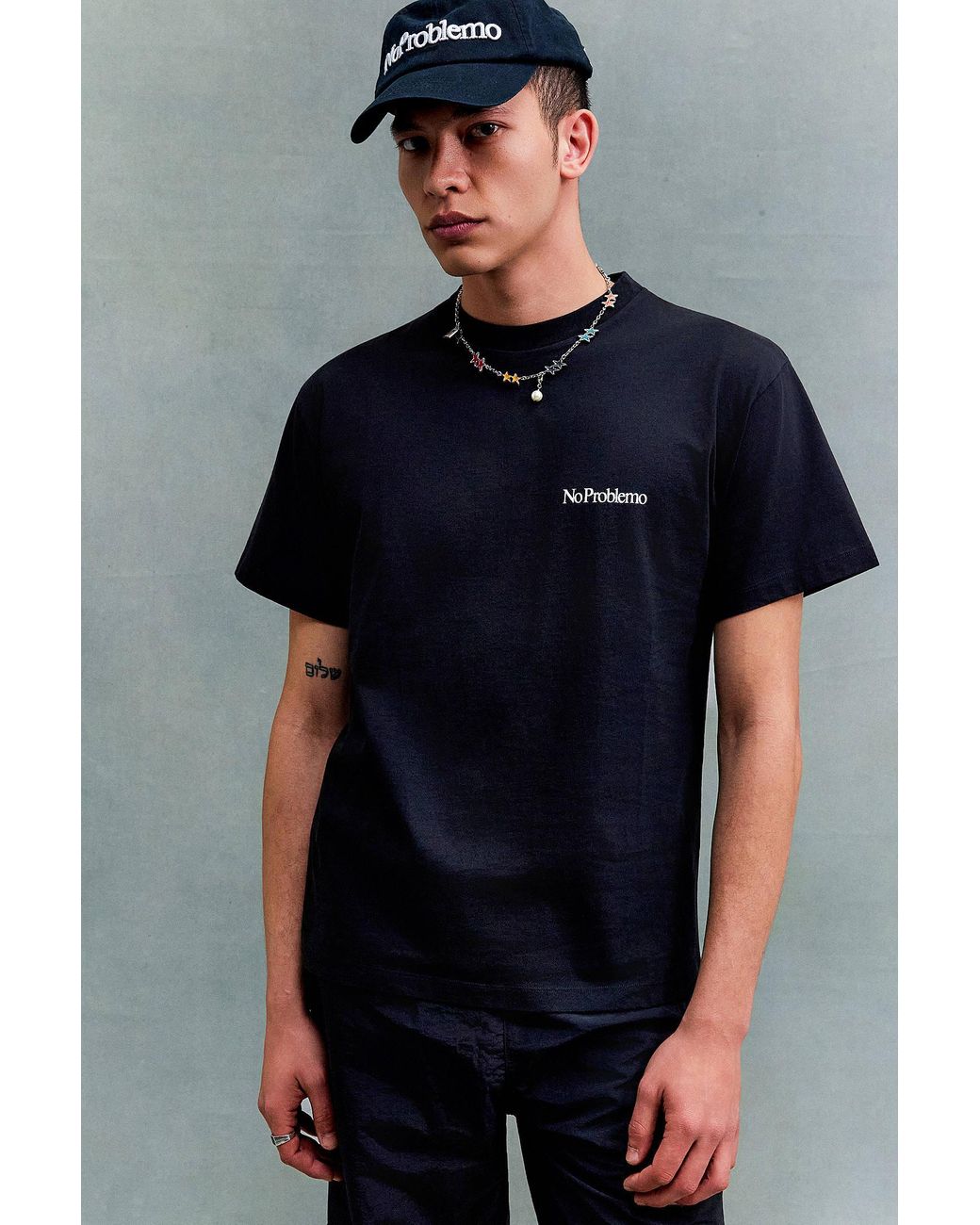No Problemo Blue Smile Away Short Sleeve Graphic Tee for men