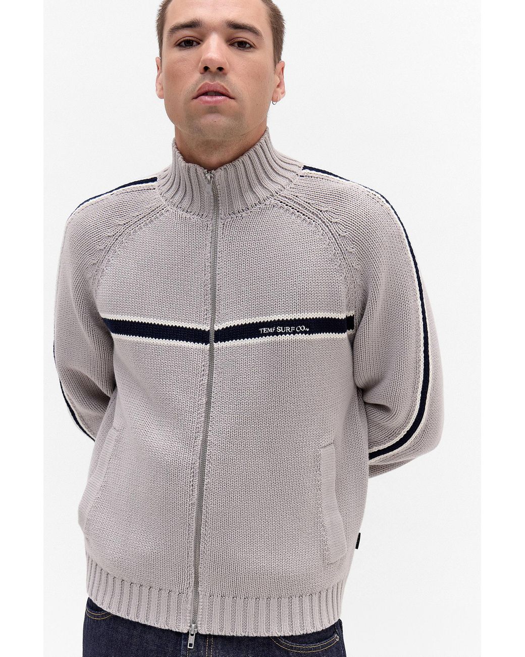 Temp Gray Uo Exclusive Koa Knit Track Top for men